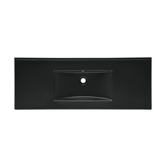 Swiss Madison 48" Zero Hole Vanity Sink Top in Glossy Black - SM-VT0013GB