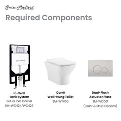 Swiss Madison Carré Wall-Hung Elongated Toilet Bowl - SM-WT455 - The Home Selection