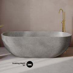 Swiss Madison Claire 60" Freestanding Concrete Bathtub, Drain Included - SM-FB1901