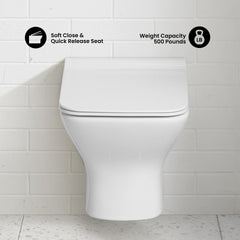 Swiss Madison Carré Wall-Hung Elongated Toilet Bowl - SM-WT455 - The Home Selection