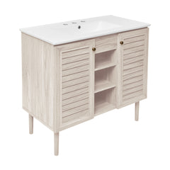 Swiss Madison Bron 36" Freestanding Bathroom Vanity with 3-Hole Widespread Sink Top - SM-BV6202