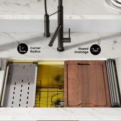 Swiss Madison Tourner 30" x 19" Stainless Steel, Single Basin, Undermount Kitchen Workstation Sink- SM-KU800 - The Home Selection