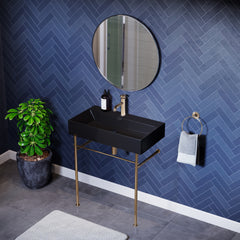 Swiss Madison Claire 30" Console Sink Matte Black Basin w/ Legs - SM-CS7