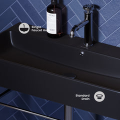 Swiss Madison Carré 36" Console Sink Matte Black Basin w/ Legs - SM-CS7 - The Home Selection