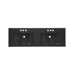 Swiss Madison 48" 3-Hole Widespread Double Basin Vanity Sink Top in Matte Black - SM-VT349-3MB