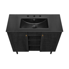 Swiss Madison Bron 36" Freestanding Bathroom Vanity with Black 3-Hole Widespread Sink Top - SM-BV6202
