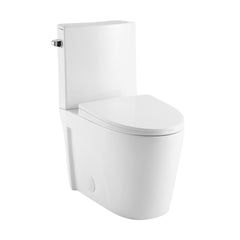 Swiss Madison St. Tropez Two-Piece 12" Rough-in 1.28 GPF Left Flush Toilet in Glossy White - SM-2T0801GW