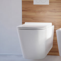 Swiss Madison Concorde Wall-Hung Toilet Bundle 0.8/1.6 GPF Dual Flush with White Flush Plate - SM-WT0201