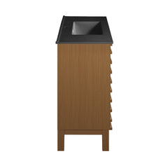 Swiss Madison Cascade 48, Double Basin Bathroom Vanity With Black Ceramic Sink Top - SM-BV557