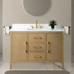 Vanity Art 48'' Single Bathroom Vanity with Engineered Marble Countertop - CVI48