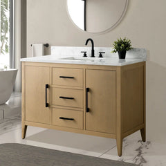 Vanity Art 48'' Single Bathroom Vanity with Engineered Marble Countertop - CVI48