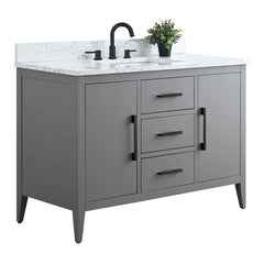 Vanity Art 48'' Single Bathroom Vanity with Engineered Marble Countertop - CVI48