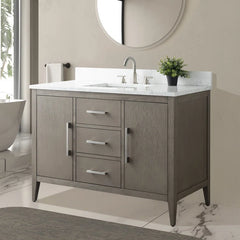 Vanity Art 48'' Single Bathroom Vanity with Engineered Marble Countertop - CVI48