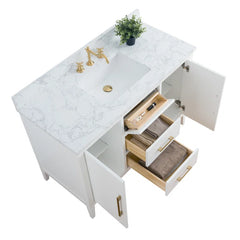 Vanity Art 48'' Single Bathroom Vanity with Engineered Marble Countertop - CVI48