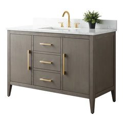 Vanity Art 48'' Single Bathroom Vanity with Engineered Marble Countertop - CVI48