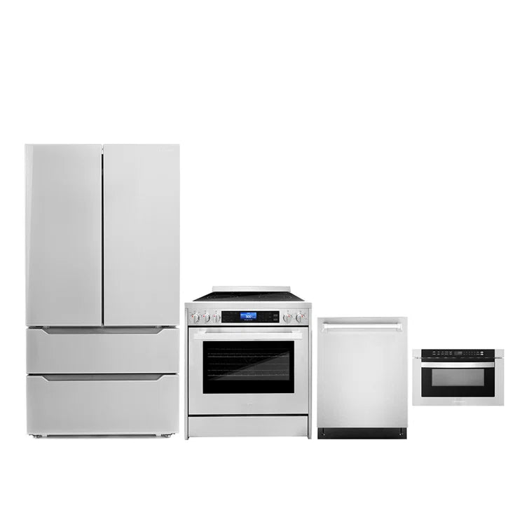 Cosmo 4-Piece Package, Microwave Drawer, Range, Dishwasher and Refrigerator - COS-4PKG-267