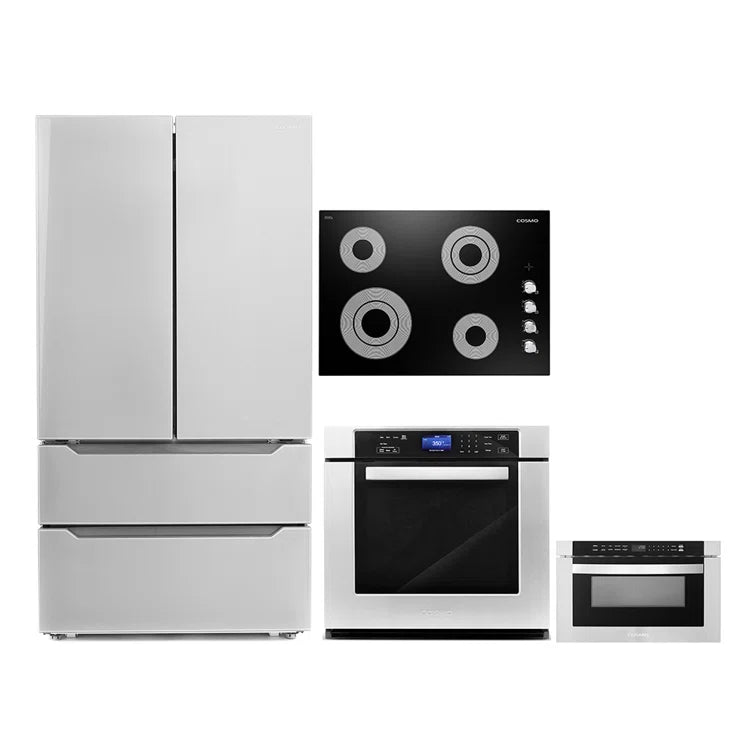 Cosmo 4-Piece Package, Electric Cooktop, Oven, Microwave Drawer and Refrigerator - COS-4PKG-271