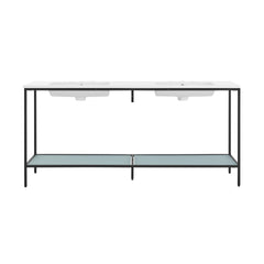 Swiss Madison Pierre 72 Double, Freestanding, Open Shelf, Matte Black Metal Frame Bathroom Vanity - SM-BV172