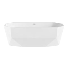 Swiss Madison Brusque 67" Diamond Shaped Soaking Freestanding Bathtub in Glossy White, Drain Included - SM-FB4001GW