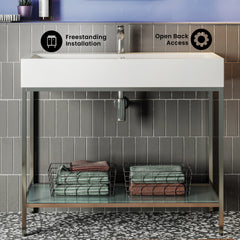 Swiss Madison Pierre 40 Single, Freestanding, Open Shelf, Metal Frame Bathroom Vanity - SM-BV73 - The Home Selection
