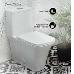 Swiss Madison Eclair One-Piece Square Toilet Dual-Flush 0.8/1.28 gpf - SM-1T288 - The Home Selection