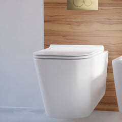 Swiss Madison Concorde Wall-Hung Toilet Bundle 0.8/1.6 GPF Dual Flush with Brass Flush Plate - SM-WT0202