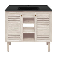 Swiss Madison Bron 36" Freestanding Bathroom Vanity with Black Sink Top - SM-BV6202