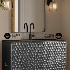 Swiss Madison Bosse 36" Freestanding Bathroom Vanity with Black Sink Top - SM-BV8802