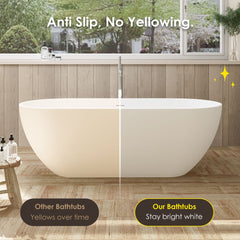 Altair Ryder 59" x 30" Solid Surface Soaking Bathtub with Integrated Overflow - 53360-BAT