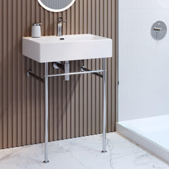 Swiss Madison Well Made Forever SM-SK711-10C - Claire 24 Ceramic Console Sink Bundle - SM-SK711-10C - The Home Selection