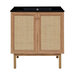 Swiss Madison Classe 30" Freestanding Bathroom Vanity in Golden Oak with Black Sink Top - SM-BV664MB