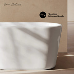 Swiss Madison Nanterre 51" Japanese Soaking Freestanding Bathtub in Glossy White, Drain Included - SM-FB9402GW