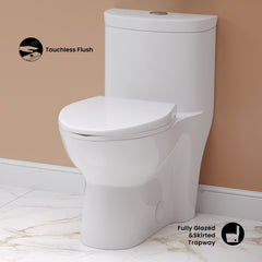 Swiss Madison Sublime One Piece Elongated Toilet with Touchless Retrofit Dual Flush 1.1/1.6 gpf ﻿- SM-1TK205 - The Home Selection