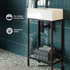 Swiss Madison Pierre 19.5 Single, Freestanding, Open Shelf, Metal Frame Bathroom Vanity - SM-BV70 - The Home Selection