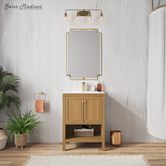 Swiss Madison Chateau 24" Freestanding Bathroom Vanity in Golden Oak with Sink Top - SM-BV240