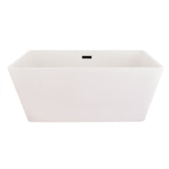 Altair Regina 51" x 28" Flatbottom Freestanding Acrylic Soaking Bathtub in Glossy White with Drain and Overflow