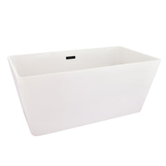 Altair Regina 51" x 28" Flatbottom Freestanding Acrylic Soaking Bathtub in Glossy White with Drain and Overflow