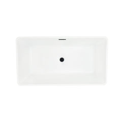 Altair Regina 51" x 28" Flatbottom Freestanding Acrylic Soaking Bathtub in Glossy White with Drain and Overflow