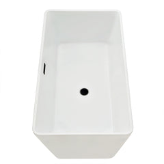 Altair Regina 51" x 28" Flatbottom Freestanding Acrylic Soaking Bathtub in Glossy White with Drain and Overflow