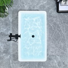 Altair Regina 51" x 28" Flatbottom Freestanding Acrylic Soaking Bathtub in Glossy White with Drain and Overflow