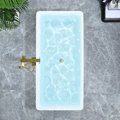 Altair Terrak 59" x 28" Flatbottom Freestanding Acrylic Soaking Bathtub in Glossy White with Drain and Overflow