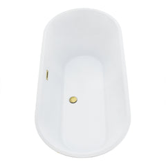 Altair Blarn 65" x 29" Flatbottom Freestanding Acrylic Soaking Bathtub in Glossy White with Drain and Overflow