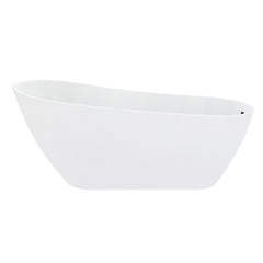 Altair Ipure 67" x 29" Flatbottom Freestanding Acrylic Soaking Bathtub in Glossy White with Drain and Overflow