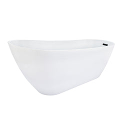 Altair Ipure 67" x 29" Flatbottom Freestanding Acrylic Soaking Bathtub in Glossy White with Drain and Overflow