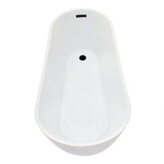 Altair Ipure 67" x 29" Flatbottom Freestanding Acrylic Soaking Bathtub in Glossy White with Drain and Overflow