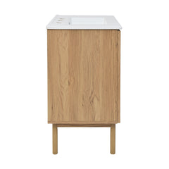 Swiss Madison Classe 30" Freestanding Bathroom Vanity in Golden Oak with 3-Hole Widespread Sink Top - SM-BV664-3