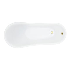 Altair Fandi 64" x 28" Acrylic Clawfoot Soaking Bathtub in Glossy White with Drain and Overflow