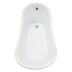 Altair Fandi 64" x 28" Acrylic Clawfoot Soaking Bathtub in Glossy White with Drain and Overflow