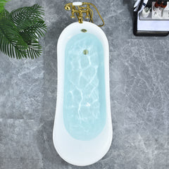 Altair Fandi 64" x 28" Acrylic Clawfoot Soaking Bathtub in Glossy White with Drain and Overflow