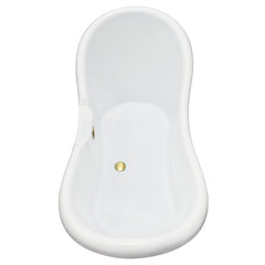 Altair Porva 69" x 29" Acrylic Clawfoot Soaking Bathtub in Glossy Black with Brushed Brass Drain and Overflow